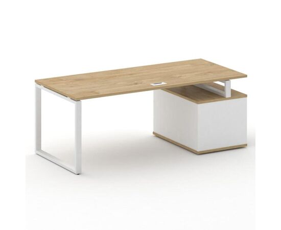 Шифт Стол руководителя с опорной тумбой левый 2000x904x753 SK.SRT-200.P (L) Тиквуд Светлый/Белый Бриллиант/Металл Белый, Основной цвет: Тиквуд Светлый/Белый Бриллиант/Металл Белый, Ширина: 2000, Высота: 753, Глубина: 904, Материал: Столы руководителя, Максимальная ширина: 2000, Максимальная глубина: 904, Максимальная высота: 753, Объем: 0,206, Бренд: РИВА ООО, Артикул для сайта: SK.SRT-200.P (L), изображение 2post-test