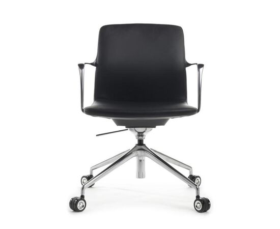 Кресло Плаза-M 70x70x80/86 FK004-B12 Чёрный, Основной цвет: Чёрный, Ширина: 70, Высота: 86, Глубина: 70, Максимальная ширина: 70, Максимальная глубина: 70, Максимальная высота: 86, Вес: 16, Материал сиденья: натуральная кожа/экокожа, Механизм: пиастра, Подголовник: алюминий, Цвет сиденья: Черный, Цвет спинки: Черный, Максимальная нагрузка: 120, Материал спинки: натуральная кожа/экокожа, Гарантия: 5 лет, Страна производитель: Китай, Объем: 0,209, Бренд: РИВА ООО, Артикул для сайта: FK004-B12, изображение 5post-test