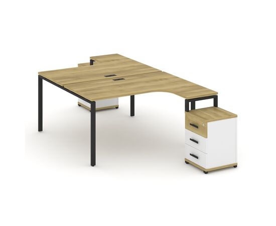 Концепт Рабочая станция с 2 опорными тумбами 1380x2400/3532x750 CN.DSA-305 A Дуб винченцо/Белый бриллиант/Металл черный, Основной цвет: Дуб винченцо/Белый бриллиант/Металл черный, Ширина: 1380, Высота: 750, Глубина: 3532, Максимальная ширина: 1380, Максимальная глубина: 3532, Максимальная высота: 750, Минимальная глубина: 2400, Вес: 114,42, Объем: 0,366, Бренд: РИВА ООО, Артикул для сайта: CN.DSA-305 A, изображение 2post-test