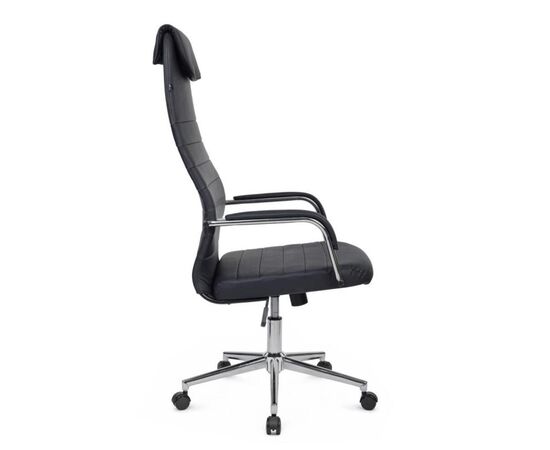 Кресло Нэсс RCH 61x72x121/131 NSL-206 Чёрный, Основной цвет: Чёрный, Ширина: 61, Высота: 131, Глубина: 72, Максимальная ширина: 61, Максимальная глубина: 72, Максимальная высота: 131, Вес: 12,4, Материал сиденья: экокожа, Механизм: топ-ган, Подголовник: хром, с накладками из экокожи в цвет кресла, Цвет сиденья: Черный, Цвет спинки: Черный, Максимальная нагрузка: 120, Материал спинки: экокожа, Гарантия: 1 год, Страна производитель: Россия, Объем: 0,145, Бренд: РИВА ООО, Артикул для сайта: NSL-206, изображение 2post-test