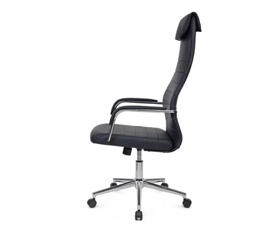Кресло Нэсс RCH 61x72x121/131 NSL-206 Чёрный, Основной цвет: Чёрный, Ширина: 61, Высота: 131, Глубина: 72, Максимальная ширина: 61, Максимальная глубина: 72, Максимальная высота: 131, Вес: 12,4, Материал сиденья: экокожа, Механизм: топ-ган, Подголовник: хром, с накладками из экокожи в цвет кресла, Цвет сиденья: Черный, Цвет спинки: Черный, Максимальная нагрузка: 120, Материал спинки: экокожа, Гарантия: 1 год, Страна производитель: Россия, Объем: 0,145, Бренд: РИВА ООО, Артикул для сайта: NSL-206, изображение 6post-test