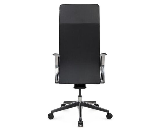 Кресло Моне 60x57x118/126 A1811 Чёрный, Основной цвет: Чёрный, Ширина: 60, Высота: 126, Глубина: 57, Максимальная ширина: 60, Максимальная глубина: 57, Максимальная высота: 126, Вес: 24, Материал сиденья: натуральная кожа/экокожа, Механизм: синхромеханизм, Подголовник: алюминий, с накладками из кожи в цвет кресла, Цвет сиденья: Черный, Цвет спинки: Черный, Максимальная нагрузка: 150, Материал спинки: натуральная кожа/экокожа, Гарантия: 5 лет, Страна производитель: Китай, Объем: 0,217, Бренд: РИВА ООО, Артикул для сайта: A1811, изображение 4post-test