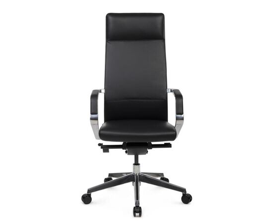 Кресло Моне 60x57x118/126 A1811 Чёрный, Основной цвет: Чёрный, Ширина: 60, Высота: 126, Глубина: 57, Максимальная ширина: 60, Максимальная глубина: 57, Максимальная высота: 126, Вес: 24, Материал сиденья: натуральная кожа/экокожа, Механизм: синхромеханизм, Подголовник: алюминий, с накладками из кожи в цвет кресла, Цвет сиденья: Черный, Цвет спинки: Черный, Максимальная нагрузка: 150, Материал спинки: натуральная кожа/экокожа, Гарантия: 5 лет, Страна производитель: Китай, Объем: 0,217, Бренд: РИВА ООО, Артикул для сайта: A1811, изображение 8post-test