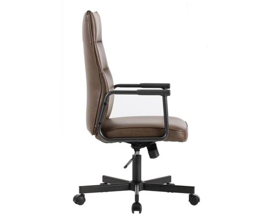 Кресло Стен 68x68x103/113 W-263H Коричневый, Основной цвет: Коричневый, Ширина: 68, Высота: 113, Глубина: 68, Максимальная ширина: 68, Максимальная глубина: 68, Максимальная высота: 113, Вес: 14, Материал сиденья: экокожа, Механизм: топ-ган, Подголовник: черный металл с пластиковыми накладками, Цвет спинки: Коричневый, Максимальная нагрузка: 120, Цвет сиденья: Коричневый, Материал спинки: экокожа, Страна производитель: Китай, Объем: 0,114, Бренд: РИВА ООО, Артикул для сайта: W-263H, изображение 2post-test
