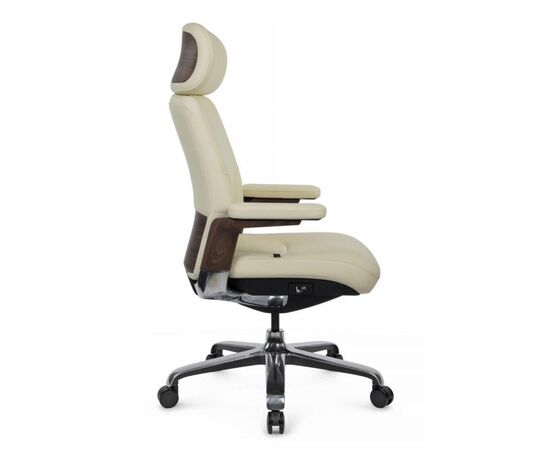 Кресло Марк 74x70x120/126 FK006-A Кремово-белый, Основной цвет: Кремово-белый, Ширина: 74, Высота: 126, Глубина: 70, Максимальная ширина: 74, Максимальная глубина: 70, Максимальная высота: 126, Вес: 35,2, Материал сиденья: натуральная кожа, Механизм: синхромеханизм со слайдером с фиксацией в 3 положениях, Подголовник: 3D, с накладками из кожи в цвет кресла, Цвет сиденья: Кремовый, Цвет спинки: Кремовый, Максимальная нагрузка: 250, Материал спинки: натуральная кожа, Гарантия: 5 лет, Страна производитель: Китай, Объем: 0,389, Бренд: РИВА ООО, Артикул для сайта: FK006-A, изображение 2post-test