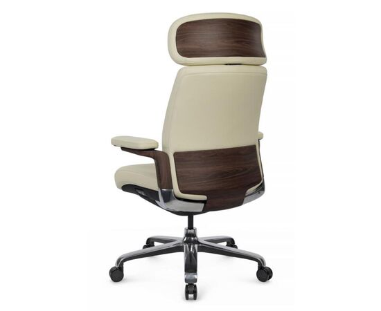 Кресло Марк 74x70x120/126 FK006-A Кремово-белый, Основной цвет: Кремово-белый, Ширина: 74, Высота: 126, Глубина: 70, Максимальная ширина: 74, Максимальная глубина: 70, Максимальная высота: 126, Вес: 35,2, Материал сиденья: натуральная кожа, Механизм: синхромеханизм со слайдером с фиксацией в 3 положениях, Подголовник: 3D, с накладками из кожи в цвет кресла, Цвет сиденья: Кремовый, Цвет спинки: Кремовый, Максимальная нагрузка: 250, Материал спинки: натуральная кожа, Гарантия: 5 лет, Страна производитель: Китай, Объем: 0,389, Бренд: РИВА ООО, Артикул для сайта: FK006-A, изображение 5post-test