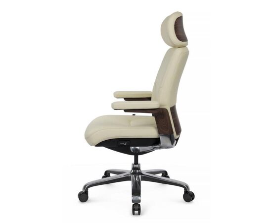 Кресло Марк 74x70x120/126 FK006-A Кремово-белый, Основной цвет: Кремово-белый, Ширина: 74, Высота: 126, Глубина: 70, Максимальная ширина: 74, Максимальная глубина: 70, Максимальная высота: 126, Вес: 35,2, Материал сиденья: натуральная кожа, Механизм: синхромеханизм со слайдером с фиксацией в 3 положениях, Подголовник: 3D, с накладками из кожи в цвет кресла, Цвет сиденья: Кремовый, Цвет спинки: Кремовый, Максимальная нагрузка: 250, Материал спинки: натуральная кожа, Гарантия: 5 лет, Страна производитель: Китай, Объем: 0,389, Бренд: РИВА ООО, Артикул для сайта: FK006-A, изображение 6post-test