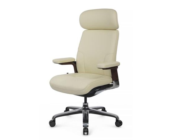 Кресло Марк 74x70x120/126 FK006-A Кремово-белый, Основной цвет: Кремово-белый, Ширина: 74, Высота: 126, Глубина: 70, Максимальная ширина: 74, Максимальная глубина: 70, Максимальная высота: 126, Вес: 35,2, Материал сиденья: натуральная кожа, Механизм: синхромеханизм со слайдером с фиксацией в 3 положениях, Подголовник: 3D, с накладками из кожи в цвет кресла, Цвет сиденья: Кремовый, Цвет спинки: Кремовый, Максимальная нагрузка: 250, Материал спинки: натуральная кожа, Гарантия: 5 лет, Страна производитель: Китай, Объем: 0,389, Бренд: РИВА ООО, Артикул для сайта: FK006-A, изображение 7post-test