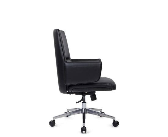 Кресло Энзо-M 65x68x93/103 WISE-02 Чёрный, Основной цвет: Чёрный, Ширина: 65, Высота: 103, Глубина: 68, Максимальная ширина: 65, Максимальная глубина: 68, Максимальная высота: 103, Вес: 26,6, Материал сиденья: экокожа, Цвет сиденья: Черный, Цвет спинки: Черный, Максимальная нагрузка: 250, Подголовник: обтянутые экокожей в цвет кресла, Материал спинки: экокожа, Гарантия: 5 лет, Страна производитель: Китай, Бренд: РИВА ООО, Артикул для сайта: WISE-02, изображение 2post-test