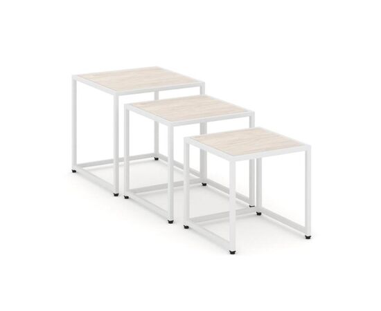 Лофт Стол журнальный 450x450x450 VR.L-SJK-45 Денвер Светлый/Металл белый, Основной цвет: Денвер Светлый/Металл белый, Ширина: 450, Высота: 450, Глубина: 450, Максимальная ширина: 450, Максимальная глубина: 450, Максимальная высота: 450, Объем: 0,129, Бренд: РИВА ООО, Артикул для сайта: VR.L-SJK-45, изображение 3post-test