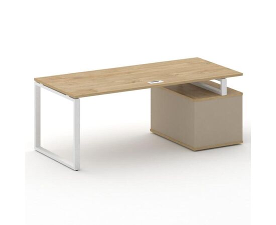 Шифт Стол руководителя с опорной тумбой левый 2000x904x753 SK.SRT-200.P (L) Тиквуд Светлый/Капучино/Металл Белый, Основной цвет: Тиквуд Светлый/Капучино/Металл Белый, Ширина: 2000, Высота: 753, Глубина: 904, Материал: Столы руководителя, Максимальная ширина: 2000, Максимальная глубина: 904, Максимальная высота: 753, Объем: 0,206, Бренд: РИВА ООО, Артикул для сайта: SK.SRT-200.P (L), изображение 2post-test