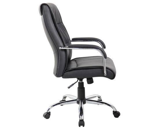 Кресло Атом RCH 61x59x116 9249-1 Чёрный, Основной цвет: Чёрный, Ширина: 61, Высота: 116, Глубина: 59, Максимальная ширина: 61, Максимальная глубина: 59, Максимальная высота: 116, Вес: 17,2, Материал сиденья: экокожа, Механизм: топ-ган 19, Подголовник: металлические хромированные, с накладками из экокожи в цвет сиденья, Цвет сиденья: Черный, Цвет спинки: Черный, Максимальная нагрузка: 120, Материал спинки: экокожа, Гарантия: 1 год, Страна производитель: Китай, Объем: 0,097, Бренд: РИВА ООО, Артикул для сайта: 9249-1, изображение 2post-test