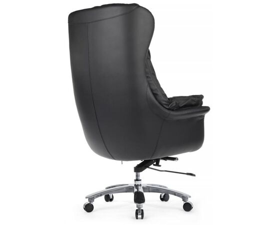 Кресло Леонардо 90x80x130/134 A355 Чёрный, Основной цвет: Чёрный, Ширина: 90, Высота: 134, Глубина: 80, Максимальная ширина: 90, Максимальная глубина: 80, Максимальная высота: 134, Вес: 42,4, Материал сиденья: натуральная кожа/экокожа, Механизм: дип-тильт, Подголовник: обтянутые кожей в цвет кресла, Цвет сиденья: Черный, Цвет спинки: Черный, Максимальная нагрузка: 250, Материал спинки: натуральная кожа/экокожа, Гарантия: 3 года, Страна производитель: Китай, Объем: 0,806, Бренд: РИВА ООО, Артикул для сайта: A355, изображение 3post-test