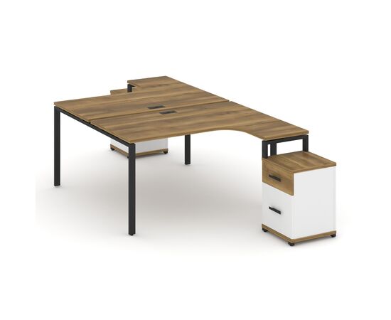 Концепт Рабочая станция с 2 опорными тумбами 1380x2400/3532x750 CN.DSA-307 A Сандал Янтарный/Белый Бриллиант/Металл Черный, Основной цвет: Сандал Янтарный/Белый Бриллиант/Металл Черный, Ширина: 1380, Высота: 750, Глубина: 3532, Максимальная ширина: 1380, Максимальная глубина: 3532, Максимальная высота: 750, Минимальная глубина: 2400, Вес: 112,39, Объем: 0,361, Бренд: РИВА ООО, Артикул для сайта: CN.DSA-307 A, изображение 2post-test
