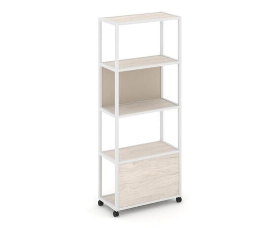 Шелф Мобайл Стеллаж 5 уровней 1 секция 800x400x2000 VR.LT-STK-503.08 Денвер Светлый/Металл Белый/W-04, Основной цвет: Денвер Светлый/Металл Белый/W-04, Ширина: 800, Высота: 2000, Глубина: 400, Максимальная ширина: 800, Максимальная глубина: 400, Максимальная высота: 2000, Объем: 0,121, Бренд: РИВА ООО, Артикул для сайта: VR.LT-STK-503.08, изображение 2post-test