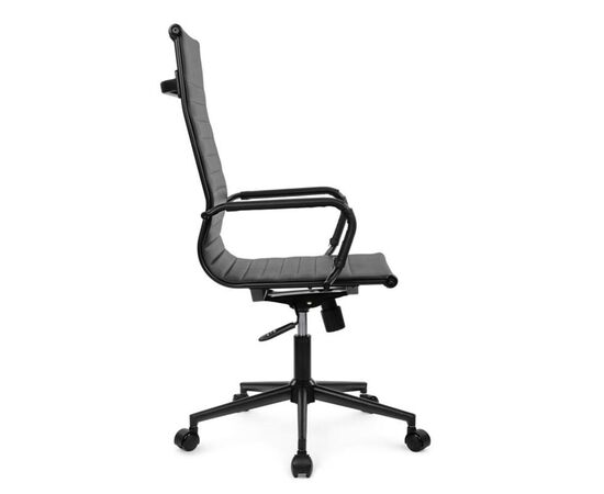 Кресло Хьюго RCH 57x56x109/119 6002-1SEB Черный/Металл черный, Основной цвет: Черный/Металл черный, Ширина: 57, Высота: 119, Глубина: 56, Максимальная ширина: 57, Максимальная глубина: 56, Максимальная высота: 119, Вес: 12,6, Материал сиденья: экокожа, Механизм: топ-ган, Подголовник: черный металл, с накладками из экокожи в цвет кресла, Цвет сиденья: Черный, Цвет спинки: Черный, Максимальная нагрузка: 120, Материал спинки: экокожа, Гарантия: 1 год, Страна производитель: Китай, Объем: 0,288, Бренд: РИВА ООО, Артикул для сайта: 6002-1SEB, изображение 2post-test