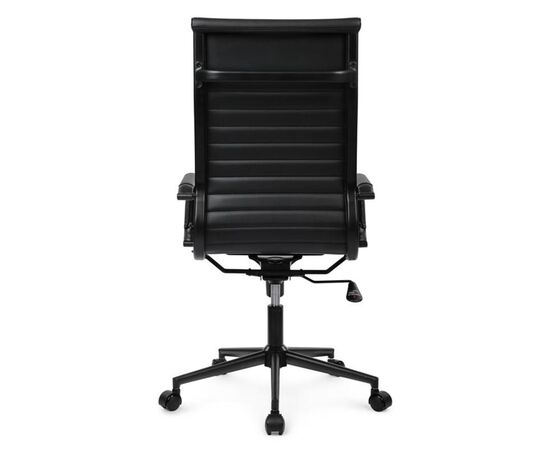 Кресло Хьюго RCH 57x56x109/119 6002-1SEB Черный/Металл черный, Основной цвет: Черный/Металл черный, Ширина: 57, Высота: 119, Глубина: 56, Максимальная ширина: 57, Максимальная глубина: 56, Максимальная высота: 119, Вес: 12,6, Материал сиденья: экокожа, Механизм: топ-ган, Подголовник: черный металл, с накладками из экокожи в цвет кресла, Цвет сиденья: Черный, Цвет спинки: Черный, Максимальная нагрузка: 120, Материал спинки: экокожа, Гарантия: 1 год, Страна производитель: Китай, Объем: 0,288, Бренд: РИВА ООО, Артикул для сайта: 6002-1SEB, изображение 4post-test