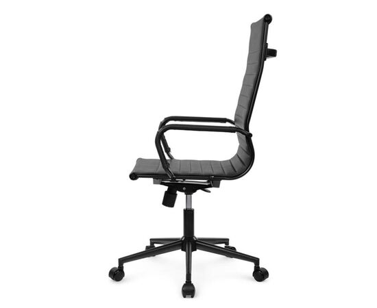 Кресло Хьюго RCH 57x56x109/119 6002-1SEB Черный/Металл черный, Основной цвет: Черный/Металл черный, Ширина: 57, Высота: 119, Глубина: 56, Максимальная ширина: 57, Максимальная глубина: 56, Максимальная высота: 119, Вес: 12,6, Материал сиденья: экокожа, Механизм: топ-ган, Подголовник: черный металл, с накладками из экокожи в цвет кресла, Цвет сиденья: Черный, Цвет спинки: Черный, Максимальная нагрузка: 120, Материал спинки: экокожа, Гарантия: 1 год, Страна производитель: Китай, Объем: 0,288, Бренд: РИВА ООО, Артикул для сайта: 6002-1SEB, изображение 6post-test