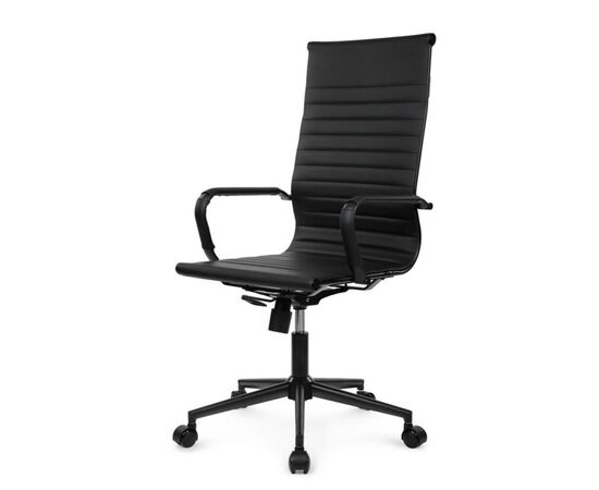 Кресло Хьюго RCH 57x56x109/119 6002-1SEB Черный/Металл черный, Основной цвет: Черный/Металл черный, Ширина: 57, Высота: 119, Глубина: 56, Максимальная ширина: 57, Максимальная глубина: 56, Максимальная высота: 119, Вес: 12,6, Материал сиденья: экокожа, Механизм: топ-ган, Подголовник: черный металл, с накладками из экокожи в цвет кресла, Цвет сиденья: Черный, Цвет спинки: Черный, Максимальная нагрузка: 120, Материал спинки: экокожа, Гарантия: 1 год, Страна производитель: Китай, Объем: 0,288, Бренд: РИВА ООО, Артикул для сайта: 6002-1SEB, изображение 7post-test