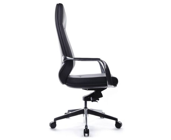 Кресло Алонзо 68x68x120/126 A1711 Чёрный, Основной цвет: Чёрный, Ширина: 68, Высота: 126, Глубина: 68, Максимальная ширина: 68, Максимальная глубина: 68, Максимальная высота: 126, Вес: 26, Материал сиденья: натуральная кожа/экокожа, Механизм: мультиблок, Подголовник: алюминий, с накладками из кожи в цвет кресла, Цвет сиденья: Черный, Цвет спинки: Черный, Максимальная нагрузка: 150, Материал спинки: натуральная кожа/экокожа, Гарантия: 5 лет, Страна производитель: Китай, Объем: 0,179, Бренд: РИВА ООО, Артикул для сайта: A1711, изображение 2post-test