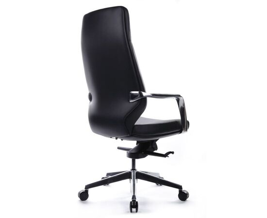 Кресло Алонзо 68x68x120/126 A1711 Чёрный, Основной цвет: Чёрный, Ширина: 68, Высота: 126, Глубина: 68, Максимальная ширина: 68, Максимальная глубина: 68, Максимальная высота: 126, Вес: 26, Материал сиденья: натуральная кожа/экокожа, Механизм: мультиблок, Подголовник: алюминий, с накладками из кожи в цвет кресла, Цвет сиденья: Черный, Цвет спинки: Черный, Максимальная нагрузка: 150, Материал спинки: натуральная кожа/экокожа, Гарантия: 5 лет, Страна производитель: Китай, Объем: 0,179, Бренд: РИВА ООО, Артикул для сайта: A1711, изображение 4post-test