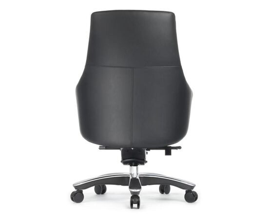 Кресло Джотто-M 68x68x107/113 B1904 Чёрный, Основной цвет: Чёрный, Ширина: 68, Высота: 113, Глубина: 68, Максимальная ширина: 68, Максимальная глубина: 68, Максимальная высота: 113, Вес: 29, Материал сиденья: натуральная кожа/экокожа, Механизм: синхромеханизм, Подголовник: обтянутые кожей в цвет кресла, Цвет сиденья: Черный, Цвет спинки: Черный, Максимальная нагрузка: 250, Материал спинки: натуральная кожа/экокожа, Гарантия: 5 лет, Страна производитель: Китай, Объем: 0,51, Бренд: РИВА ООО, Артикул для сайта: B1904, изображение 4post-test