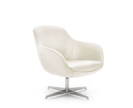 НОБЛ M/NOBLE Кресло на металлической опоре 60/76x52/62xh80 NOBLE R7 Ivory 22042 Бежевый/кожа, Основной цвет: Бежевый/кожа, Ширина: 76, Высота: 80, Глубина: 62, Максимальная ширина: 76, Максимальная глубина: 62, Минимальная ширина: 60, Максимальная высота: 80, Минимальная глубина: 52, Вес: 24, Объем: 0,8, Бренд: ЦЕНТРЭКСИМ ООО, Артикул для сайта: NOBLE R7  Ivory 22042, изображение 2post-test