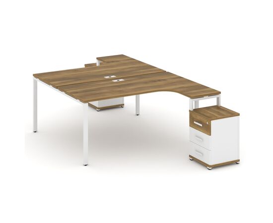 Концепт Рабочая станция с 2 опорными тумбами 1580x2400x750 CN.DSA-306 A Сандал янтарный/Белый бриллиант/Металл белый, Основной цвет: Сандал янтарный/Белый бриллиант/Металл белый, Ширина: 1580, Высота: 750, Глубина: 2400, Максимальная ширина: 1580, Максимальная глубина: 2400, Максимальная высота: 750, Вес: 120,68, Объем: 0,384, Бренд: РИВА ООО, Артикул для сайта: CN.DSA-306 A, изображение 2post-test