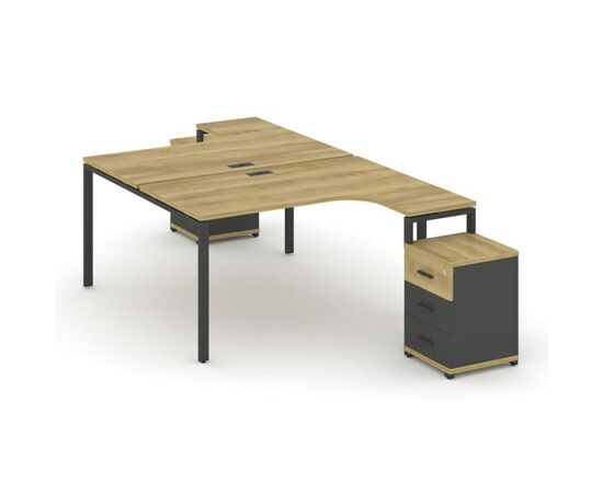 Концепт Рабочая станция с 2 опорными тумбами 1580x2400x750 CN.DSA-306 A Дуб Винченцо/Антрацит NEW/Металл Антрацит, Основной цвет: Дуб Винченцо/Антрацит NEW/Металл Антрацит, Ширина: 1580, Высота: 750, Глубина: 2400, Максимальная ширина: 1580, Максимальная глубина: 2400, Максимальная высота: 750, Вес: 120,68, Объем: 0,384, Бренд: РИВА ООО, Артикул для сайта: CN.DSA-306 A, изображение 2post-test