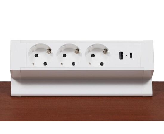 Блок розеток настольный с двумя крепежами 3 розетки USB-A USB-C 215x75x82 G4103Y-2AC.N Белый, Основной цвет: Белый, Ширина: 215, Высота: 82, Глубина: 75, Максимальная ширина: 215, Максимальная глубина: 75, Максимальная высота: 82, Вес: 0,755, Объем: 0,003, Бренд: РИВА ООО, Артикул для сайта: G4103Y-2AC.N, изображение 4post-test