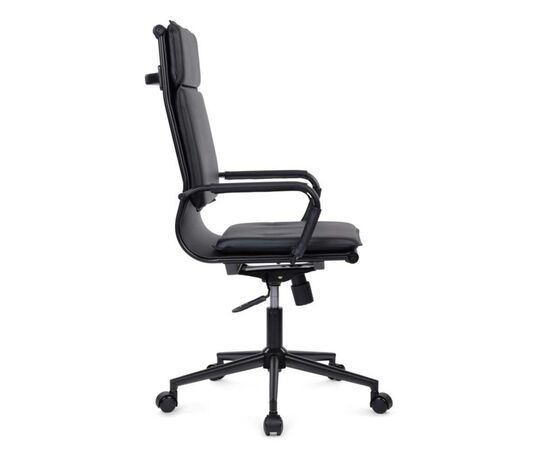 Кресло Хьюго RCH 57x56x109/119 6003-1SEB Черный/Металл черный, Основной цвет: Черный/Металл черный, Ширина: 57, Высота: 119, Глубина: 56, Максимальная ширина: 57, Максимальная глубина: 56, Максимальная высота: 119, Вес: 14,8, Материал сиденья: экокожа, Механизм: топ-ган, Подголовник: черный металл, с накладками из экокожи в цвет кресла, Цвет сиденья: Черный, Цвет спинки: Черный, Максимальная нагрузка: 120, Материал спинки: экокожа, Гарантия: 1 год, Страна производитель: Китай, Объем: 0,288, Бренд: РИВА ООО, Артикул для сайта: 6003-1SEB, изображение 2post-test
