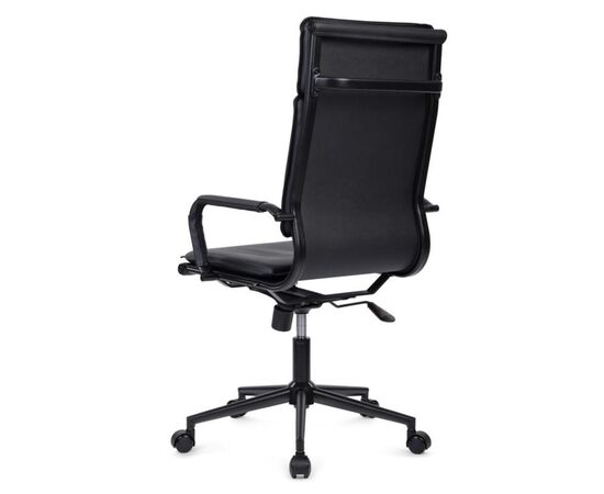 Кресло Хьюго RCH 57x56x109/119 6003-1SEB Черный/Металл черный, Основной цвет: Черный/Металл черный, Ширина: 57, Высота: 119, Глубина: 56, Максимальная ширина: 57, Максимальная глубина: 56, Максимальная высота: 119, Вес: 14,8, Материал сиденья: экокожа, Механизм: топ-ган, Подголовник: черный металл, с накладками из экокожи в цвет кресла, Цвет сиденья: Черный, Цвет спинки: Черный, Максимальная нагрузка: 120, Материал спинки: экокожа, Гарантия: 1 год, Страна производитель: Китай, Объем: 0,288, Бренд: РИВА ООО, Артикул для сайта: 6003-1SEB, изображение 5post-test