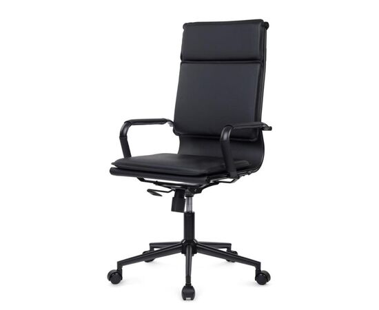 Кресло Хьюго RCH 57x56x109/119 6003-1SEB Черный/Металл черный, Основной цвет: Черный/Металл черный, Ширина: 57, Высота: 119, Глубина: 56, Максимальная ширина: 57, Максимальная глубина: 56, Максимальная высота: 119, Вес: 14,8, Материал сиденья: экокожа, Механизм: топ-ган, Подголовник: черный металл, с накладками из экокожи в цвет кресла, Цвет сиденья: Черный, Цвет спинки: Черный, Максимальная нагрузка: 120, Материал спинки: экокожа, Гарантия: 1 год, Страна производитель: Китай, Объем: 0,288, Бренд: РИВА ООО, Артикул для сайта: 6003-1SEB, изображение 7post-test