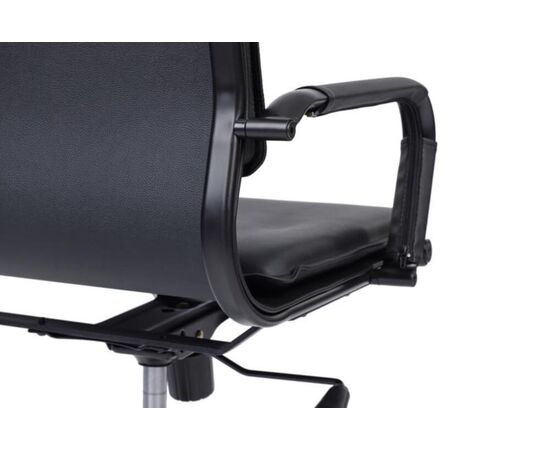 Кресло Хьюго RCH 57x56x109/119 6003-1SEB Черный/Металл черный, Основной цвет: Черный/Металл черный, Ширина: 57, Высота: 119, Глубина: 56, Максимальная ширина: 57, Максимальная глубина: 56, Максимальная высота: 119, Вес: 14,8, Материал сиденья: экокожа, Механизм: топ-ган, Подголовник: черный металл, с накладками из экокожи в цвет кресла, Цвет сиденья: Черный, Цвет спинки: Черный, Максимальная нагрузка: 120, Материал спинки: экокожа, Гарантия: 1 год, Страна производитель: Китай, Объем: 0,288, Бренд: РИВА ООО, Артикул для сайта: 6003-1SEB, изображение 12post-test