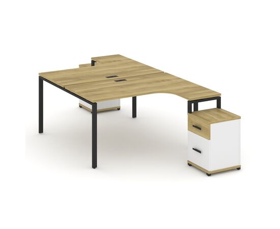 Концепт Рабочая станция с 2 опорными тумбами 1380x2400/3532x750 CN.DSA-307 A Дуб винченцо/Белый бриллиант/Металл черный, Основной цвет: Дуб винченцо/Белый бриллиант/Металл черный, Ширина: 1380, Высота: 750, Глубина: 3532, Максимальная ширина: 1380, Максимальная глубина: 3532, Максимальная высота: 750, Минимальная глубина: 2400, Вес: 112,39, Объем: 0,361, Бренд: РИВА ООО, Артикул для сайта: CN.DSA-307 A, изображение 2post-test