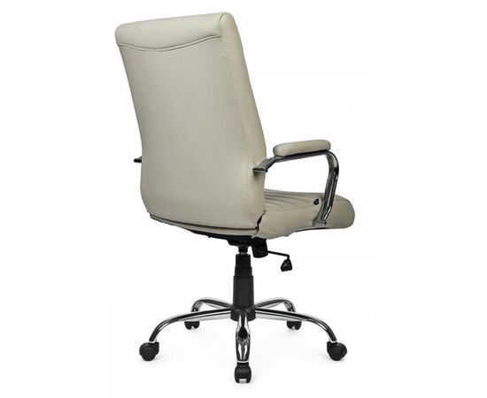 Кресло Корс RCH 68x68x106/116 9356H Бежевый, Основной цвет: Бежевый, Ширина: 68, Высота: 116, Глубина: 68, Максимальная ширина: 68, Максимальная глубина: 68, Максимальная высота: 116, Вес: 15,9, Материал сиденья: экокожа, Механизм: топ-ган, Подголовник: металлические хромированные, с накладками из экокожи в цвет кресла, Цвет сиденья: Бежевый, Цвет спинки: Бежевый, Материал спинки: экокожа, Гарантия: 1 год, Страна производитель: Китай, Максимальная нагрузка: 120, Бренд: РИВА ООО, Артикул для сайта: 9356H, изображение 3post-test