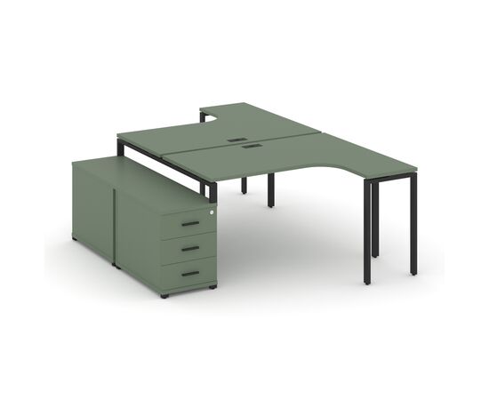 Концепт Рабочая станция с двойной опорной тумбой 1380/1746x2400x750 CN.DSA-301 A Кобо/Металл Черный, Основной цвет: Кобо/Металл Черный, Ширина: 1746, Высота: 750, Глубина: 2400, Максимальная ширина: 1746, Максимальная глубина: 2400, Минимальная ширина: 1380, Максимальная высота: 750, Вес: 133,01, Объем: 0,384, Бренд: РИВА ООО, Артикул для сайта: CN.DSA-301 A, изображение 2post-test
