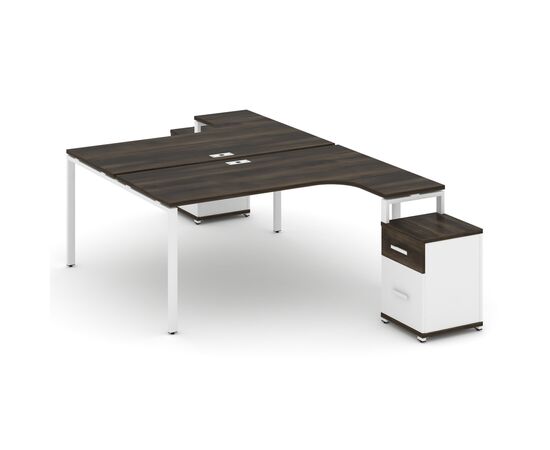 Концепт Рабочая станция с 2 опорными тумбами 1580x2400x750 CN.DSA-308 A Дуб Мали/Белый Бриллиант/Металл Белый, Основной цвет: Дуб Мали/Белый Бриллиант/Металл Белый, Ширина: 1580, Высота: 750, Глубина: 2400, Максимальная ширина: 1580, Максимальная глубина: 2400, Максимальная высота: 750, Вес: 118,65, Объем: 0,379, Бренд: РИВА ООО, Артикул для сайта: CN.DSA-308 A, изображение 2post-test