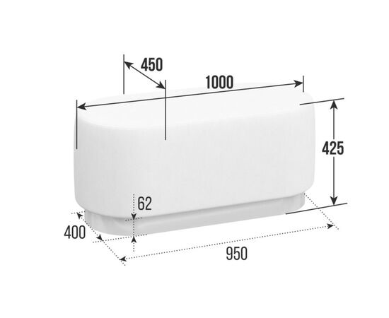 Вермонт Пуфик 1000x450x425 PV-3 Velutto 54/Золото, Основной цвет: Velutto 54/Золото, Ширина: 1000, Высота: 425, Глубина: 450, Максимальная ширина: 1000, Максимальная глубина: 450, Максимальная высота: 425, Вес: 26,5, Объем: 0,2, Бренд: РИВА ООО, Артикул для сайта: PV-3, изображение 2post-test