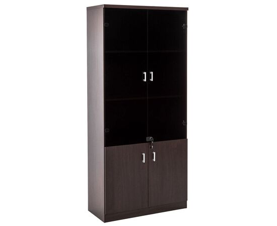 ПОЗ/СИР/POS/SIR Шкаф комбинированный 90x43xh200 ELLIB008 Венге, Основной цвет: Венге, Ширина: 90, Высота: 200, Глубина: 43, Максимальная ширина: 90, Максимальная глубина: 43, Максимальная высота: 200, Вес: 74, Объем: 0,3, Бренд: ЦЕНТРЭКСИМ ООО, Артикул для сайта: ELLIB008, изображение 2post-test