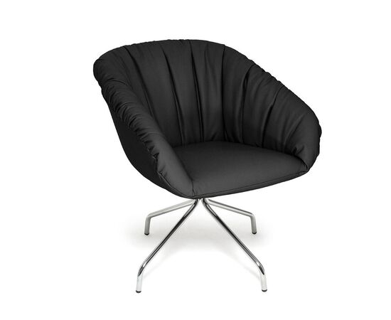 АЛМА МЯГК/ALMA SOFT Кресло посетителя на металлической опоре 63x63xh83 ALMA SOFT P10 Dakota black Черный/кожа, Основной цвет: Черный/кожа, Ширина: 63, Высота: 83, Глубина: 63, Максимальная ширина: 63, Максимальная глубина: 63, Максимальная высота: 83, Вес: 12, Объем: 0,56, Бренд: ЦЕНТРЭКСИМ ООО, Артикул для сайта: ALMA SOFT P10  Dakota black, изображение 2post-test