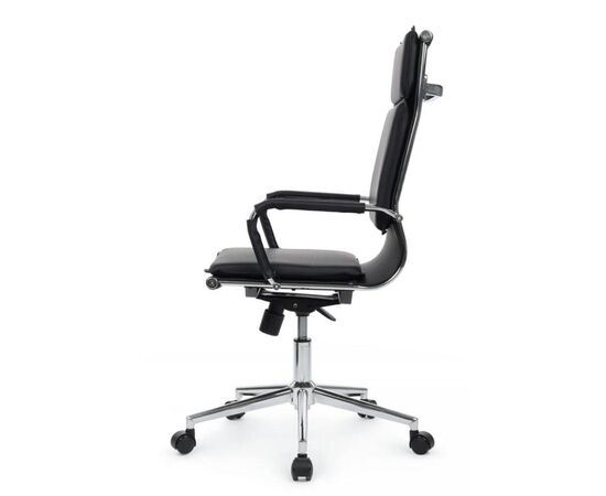 Кресло Хьюго RCH 57x56x109/119 6003-1SE Чёрный, Основной цвет: Чёрный, Ширина: 57, Высота: 119, Глубина: 56, Максимальная ширина: 57, Максимальная глубина: 56, Максимальная высота: 119, Вес: 14,8, Материал сиденья: экокожа, Механизм: топ-ган, Подголовник: металлические хромированные, с накладками из экокожи в цвет кресла, Цвет сиденья: Черный, Цвет спинки: Черный, Максимальная нагрузка: 120, Материал спинки: экокожа, Гарантия: 1 год, Страна производитель: Китай, Объем: 0,288, Бренд: РИВА ООО, Артикул для сайта: 6003-1SE, изображение 6post-test