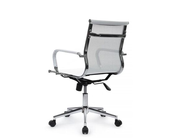 Кресло Хьюго RCH 57x56x92/102 6001-2SE Белый, Основной цвет: Белый, Ширина: 57, Высота: 102, Глубина: 56, Максимальная ширина: 57, Максимальная глубина: 56, Максимальная высота: 102, Вес: 12,3, Материал сиденья: сетка, Механизм: топ-ган, Подголовник: металлические хромированные, с накладками из сетки в цвет кресла, Цвет сиденья: Белый, Цвет спинки: Белый, Максимальная нагрузка: 120, Материал спинки: сетка, Гарантия: 1 год, Страна производитель: Китай, Объем: 0,288, Бренд: РИВА ООО, Артикул для сайта: 6001-2SE, изображение 5post-test