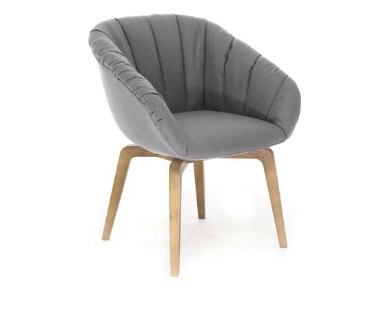 АЛМА Д МЯГК/ALMA W SOFT Кресло посетителя на деревянной опоре 63x63xh84 ALMA SOFT L3 oak Muse Grigio 19 серый/дуб светлый, Основной цвет: серый/дуб светлый, Ширина: 63, Высота: 84, Глубина: 63, Максимальная ширина: 63, Максимальная глубина: 63, Максимальная высота: 84, Вес: 12, Объем: 0,56, Бренд: ЦЕНТРЭКСИМ ООО, Артикул для сайта: ALMA SOFT L3 oak Muse Grigio 19, изображение 2post-test