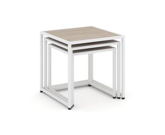 Лофт Стол журнальный 450x450x450 VR.L-SJK-45 Дуб Аттик/Металл Белый, Основной цвет: Дуб Аттик/Металл Белый, Ширина: 450, Высота: 450, Глубина: 450, Максимальная ширина: 450, Максимальная глубина: 450, Максимальная высота: 450, Объем: 0,129, Бренд: РИВА ООО, Артикул для сайта: VR.L-SJK-45, изображение 2post-test