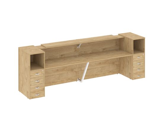 Оникс Ресепшн 3624x766x1187 O.R-K-12 Тиквуд Светлый, Основной цвет: Тиквуд Светлый, Ширина: 3624, Высота: 1187, Глубина: 766, Максимальная ширина: 3624, Максимальная глубина: 766, Максимальная высота: 1187, Объем: 0,506, Бренд: РИВА ООО, Артикул для сайта: O.R-K-12, изображение 2post-test