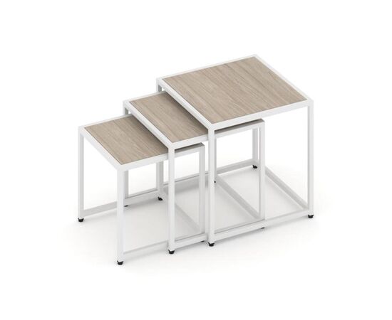 Лофт Стол журнальный 400x400x400 VR.L-SJK-40 Дуб Аттик/Металл Белый, Основной цвет: Дуб Аттик/Металл Белый, Ширина: 400, Высота: 400, Глубина: 400, Максимальная ширина: 400, Максимальная глубина: 400, Максимальная высота: 400, Объем: 0,1, Бренд: РИВА ООО, Артикул для сайта: VR.L-SJK-40, изображение 4post-test