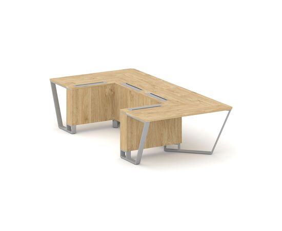 Стил Мит Стол переговорный П-образный 1600x3200x750 KD-PR.B.SP-07P Тиквуд Светлый/Металл Серый, Основной цвет: Тиквуд Светлый/Металл Серый, Ширина: 1600, Высота: 750, Глубина: 3200, Максимальная ширина: 1600, Максимальная глубина: 3200, Максимальная высота: 750, Объем: 0,773, Бренд: РИВА ООО, Артикул для сайта: KD-PR.B.SP-07P, изображение 2post-test