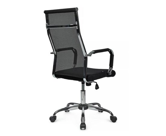 Кресло Арт RCH 64x64x103/113 6017H Чёрный, Основной цвет: Чёрный, Ширина: 64, Высота: 113, Глубина: 64, Максимальная ширина: 64, Максимальная глубина: 64, Максимальная высота: 113, Вес: 12,08, Материал сиденья: ткань, Механизм: топ-ган, Подголовник: металлические хромированные, с накладками из сетки в цвет кресла, Цвет сиденья: Черный, Цвет спинки: Черный, Материал спинки: сетка, Гарантия: 1 год, Страна производитель: Китай, Максимальная нагрузка: 120, Бренд: РИВА ООО, Артикул для сайта: 6017H, изображение 3post-test