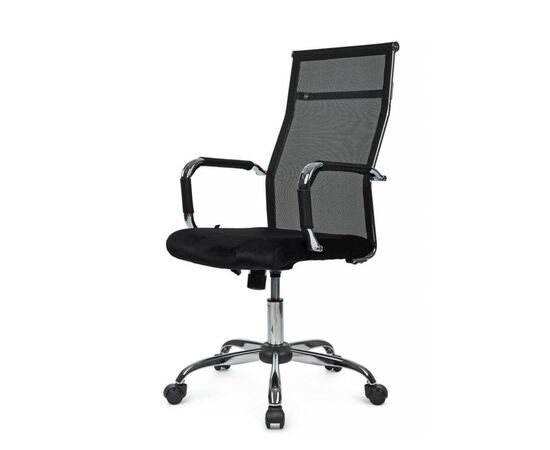 Кресло Арт RCH 64x64x103/113 6017H Чёрный, Основной цвет: Чёрный, Ширина: 64, Высота: 113, Глубина: 64, Максимальная ширина: 64, Максимальная глубина: 64, Максимальная высота: 113, Вес: 12,08, Материал сиденья: ткань, Механизм: топ-ган, Подголовник: металлические хромированные, с накладками из сетки в цвет кресла, Цвет сиденья: Черный, Цвет спинки: Черный, Материал спинки: сетка, Гарантия: 1 год, Страна производитель: Китай, Максимальная нагрузка: 120, Бренд: РИВА ООО, Артикул для сайта: 6017H, изображение 7post-test
